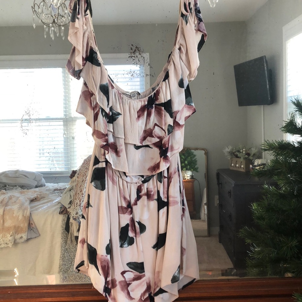 Floral off the shoulder romper